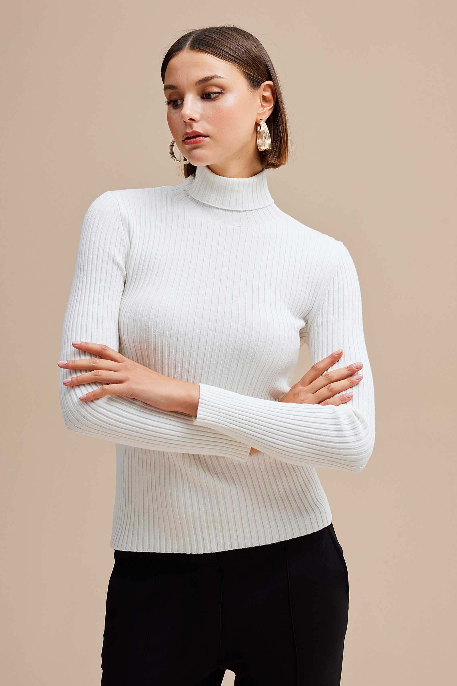 Balıkçı Yaka Triko Kazak