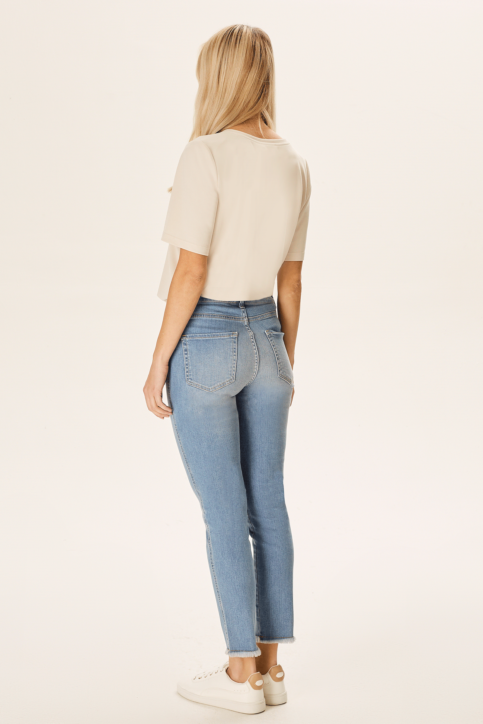 Bilek Boy Püsküllü Denim Pantolon