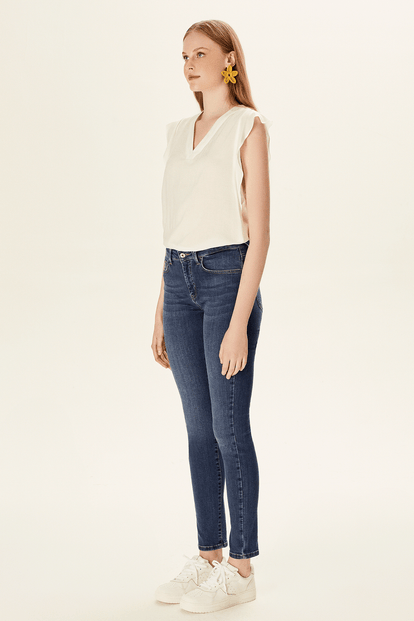 Dar Paça Denim Pantolon