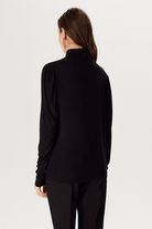 Balıkçı Yaka Omuzlar Büzgülü Penye Bluz