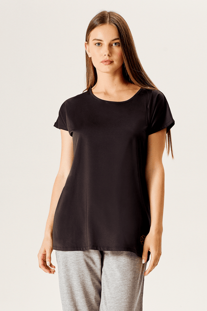 Kontrast Logo Baskılı T-Shirt